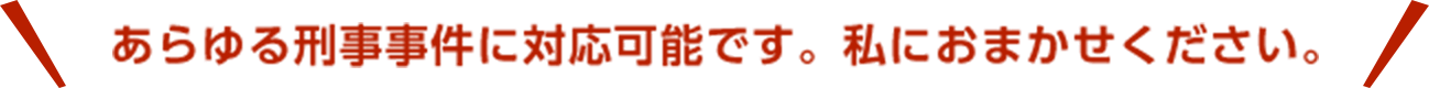 あらゆる刑事事件に対応可能です。私におまかせください。